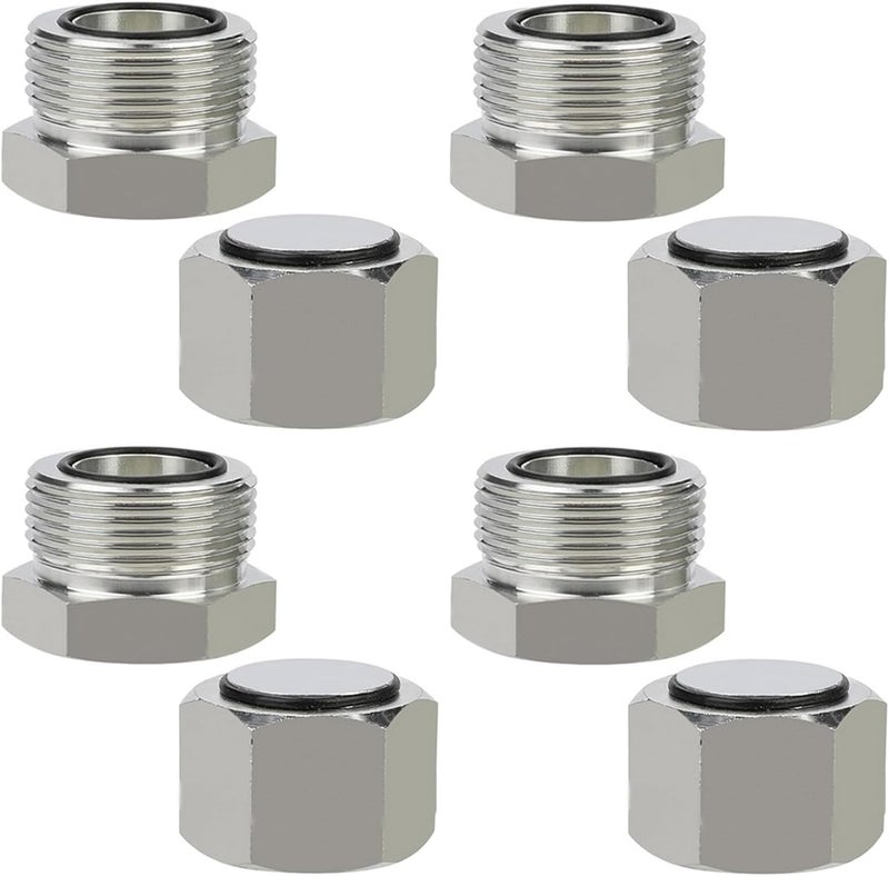 JROUTH ORFS 10 Hydraulic Cap and Plug Hose Tube and Pipe Fitting Kit, 37 Degree Pipe Fitting Kit Cap and Plug Kit(4 Sets） - Image 1